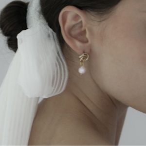 A.B. Ellie pearl drop earrings bridal wedding